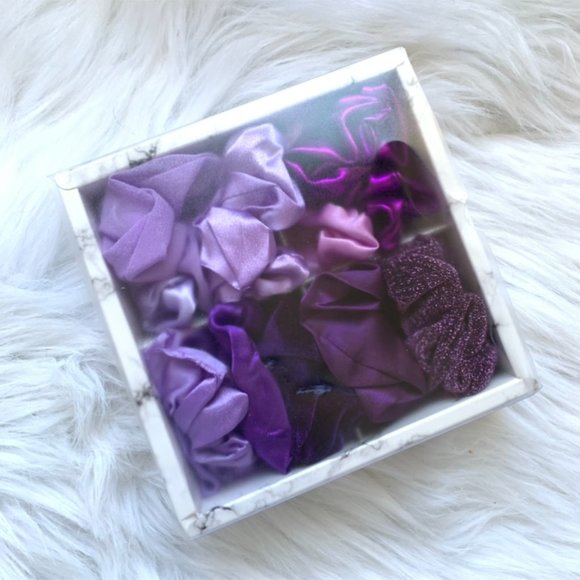 NEW 10PC Scrunchie Gift Box Set - Purple - Picture 2 of 2